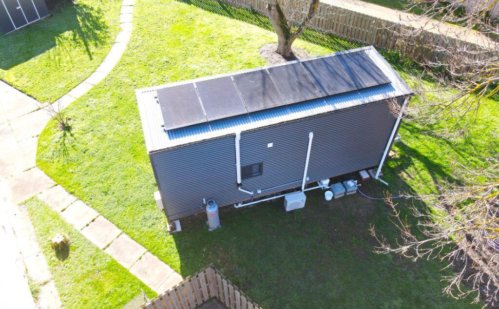 living simply tiny house aerial view