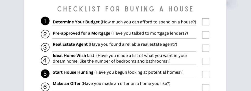 checklist to buy a house