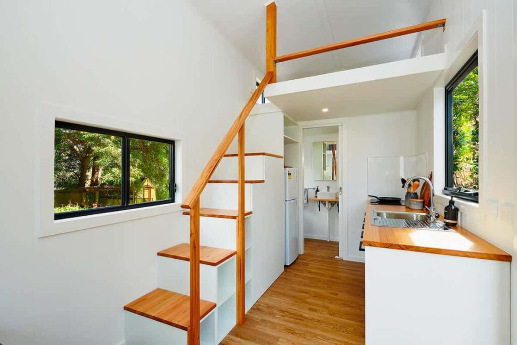 tiny house loft staircase hangan